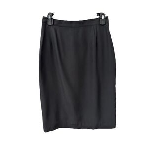 Magali Collection Pencil Skirt 6 Black 100% Silk Gozzelle Ciamppi Vintage Knee